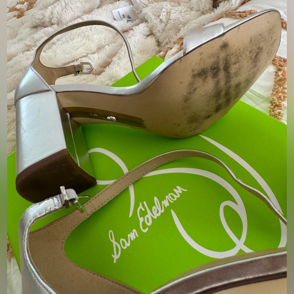 Sam Edelman Silver Daniella Women’s Heels Size 9 - Picture 9 of 11